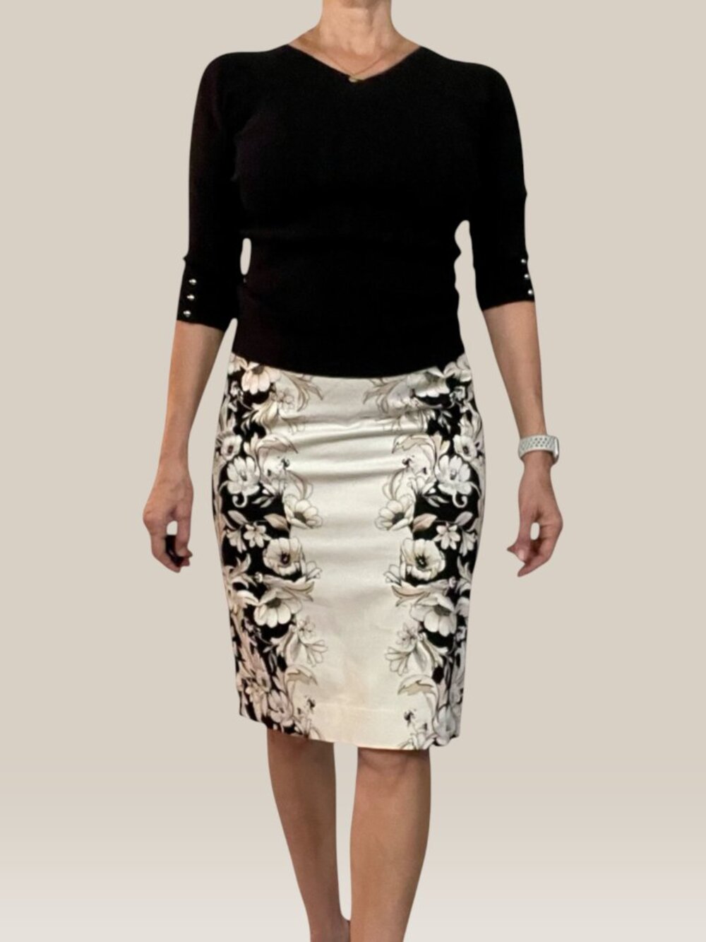 WHBM Floral Side Panel Pencil Skirt Size 8